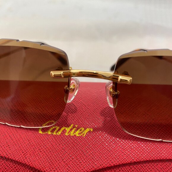 Cartier Classic Sunglasses With Brown Gradient Lenses And Petal Frames - Picture 4 of 8